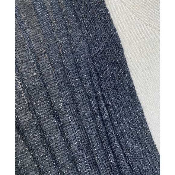 ALYSI Grey Metallic Oversized Open Front Long Lightweight Jacket Cardigan Size S - Picture 4 of 8